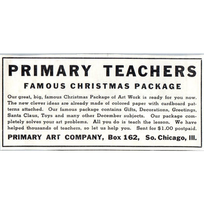 Primary Art Company Chicago Christmas Package 1930s Advertisement AE4-I1