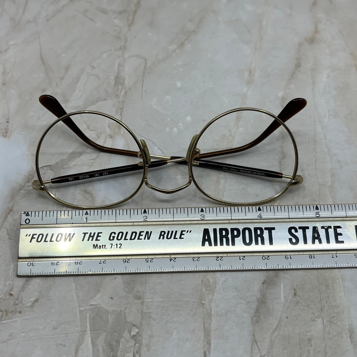 Vintage Giorgio Armani Gold Tone Sunglasses Eyeglasses Frames TD5G4-6