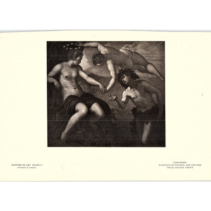 Marriage of Bacchus and Ariadne - Tintoretto - 1902 Litho Art Print AF4-12