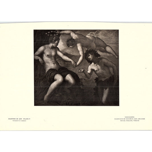 Marriage of Bacchus and Ariadne - Tintoretto - 1902 Litho Art Print AF4-12