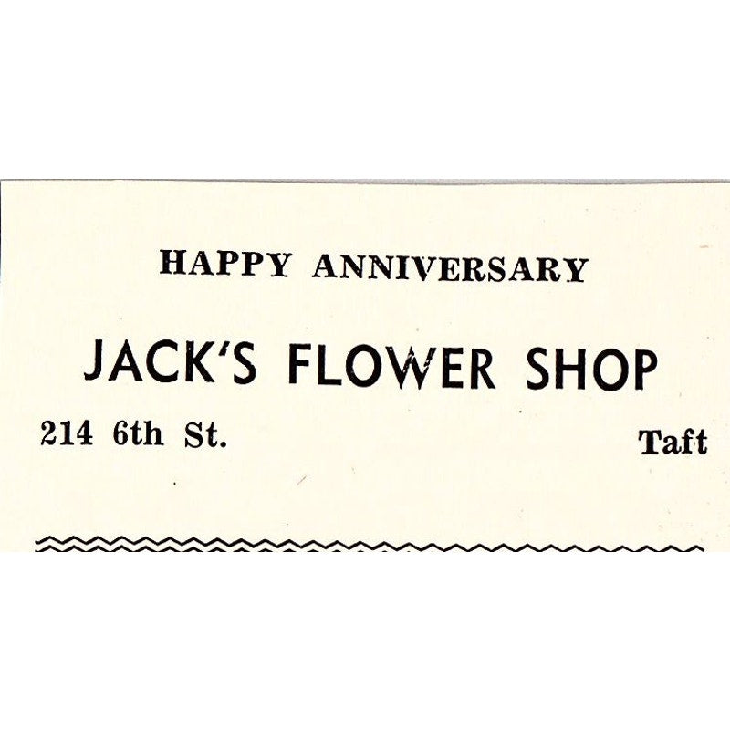 Jack's Flower Shop, M&M Perforating Co - Taft CA c1965 Ad AF8-S23