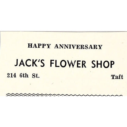 Jack's Flower Shop, M&M Perforating Co - Taft CA c1965 Ad AF8-S23