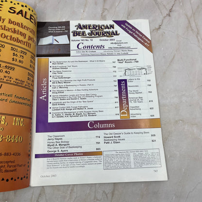 2003 Oct American Bee Journal Magazine Bees Beekeeping Honey M7