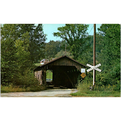 Old Covered Bridge Cambridge Junction VT Vintage Covered Bridge Postcard PC15
