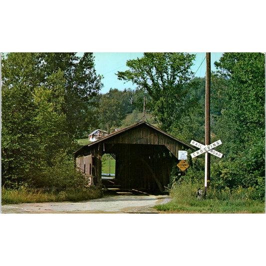 Old Covered Bridge Cambridge Junction VT Vintage Covered Bridge Postcard PC15