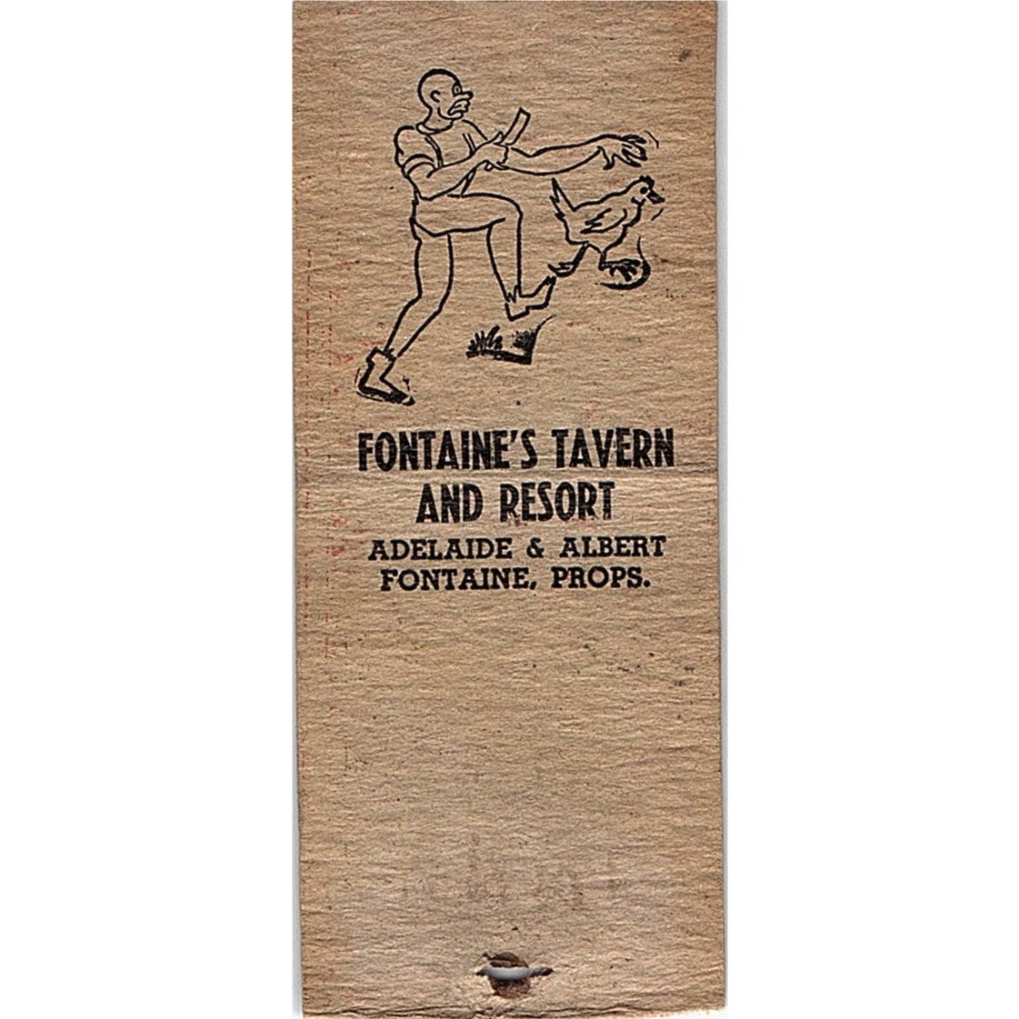 Fontaine's Tavern & Resort Adelaide & Albert Webster WI Matchbook Cover SE5-Y1