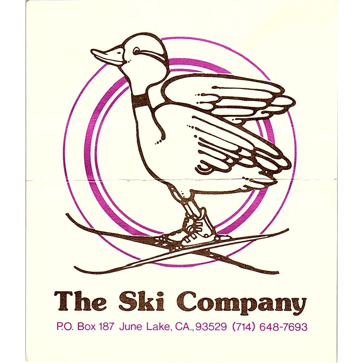 The Ski Company June Lake CA Vintage Business Card TH2-B1