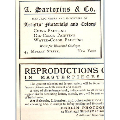 E. Gimpel and Wildenstein Old Paintings NY c1905 Victorian Ad AE9-MA5