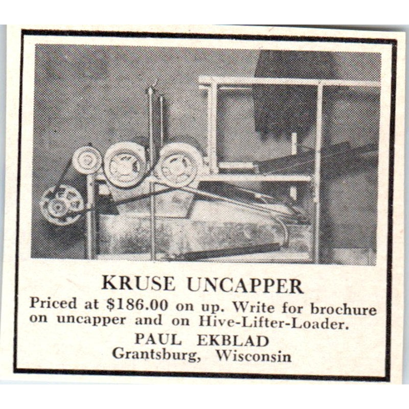 Kruse Uncapper Paul Ekblad Grantsburg WI 1964 Magazine Ad AK5-S36