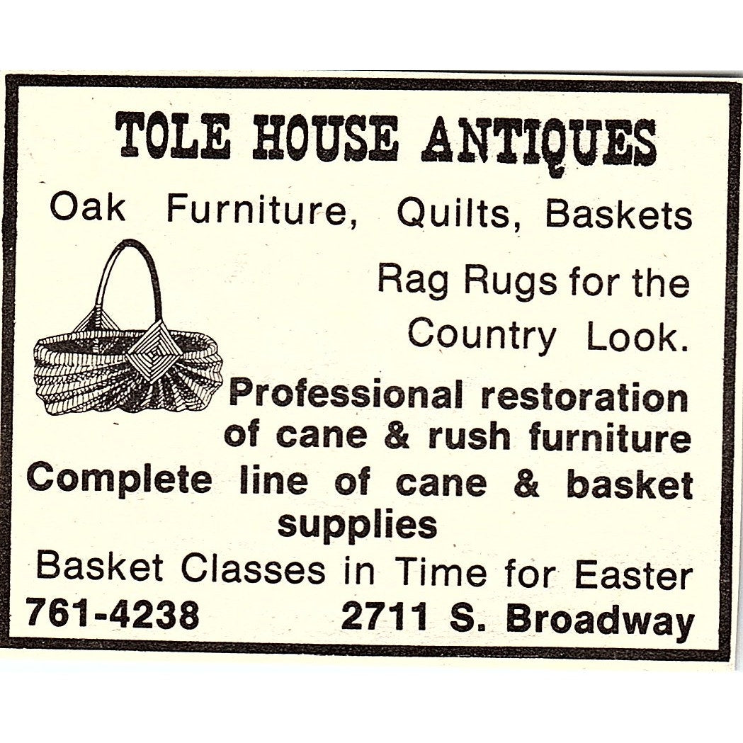 Tole House Antiques 2711 S. Broadway Colorado 1984 Ad AF9-M4