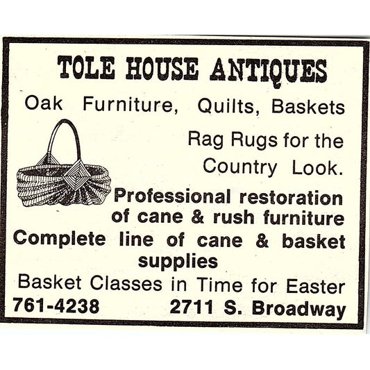 Tole House Antiques 2711 S. Broadway Colorado 1984 Ad AF9-M4