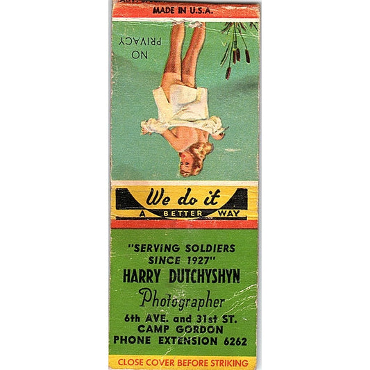 Harry Dutchyshyn Photographer Camp Gordon Pinup Vintage Matchbook Cover SC7-Y8