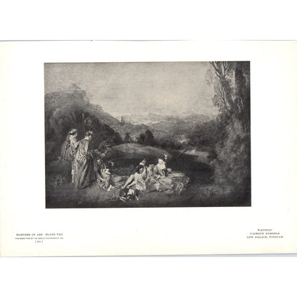 L'Amour Paisible - Watteau c1905 Art Print D13