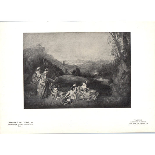 L'Amour Paisible - Watteau c1905 Art Print D13
