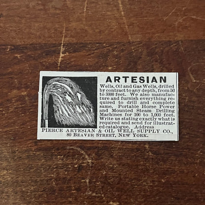 Pierce Artesian and Oil Well Supply Co NY Original Advertisement AD8-P29