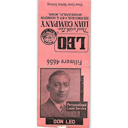 Don Leo Loan Co Minneapolis Vintage Matchbook Cover SC7-Y1