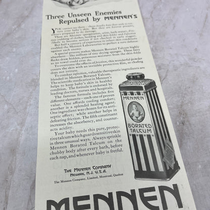 Mennen Borated Talcum Newark NJ 1924 Magazine Ad FL6-11