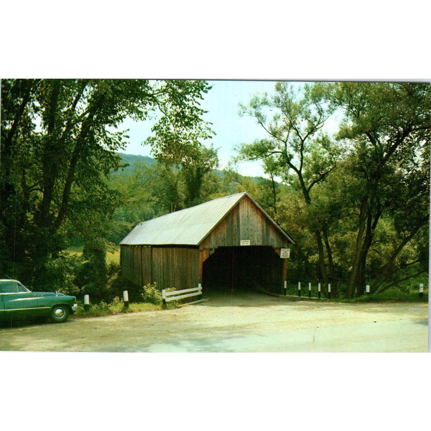 Old Covered Bridge in Woodstock Vermont Covered Bridge Postcard PC4