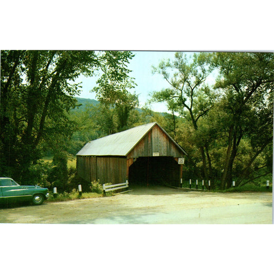 Old Covered Bridge in Woodstock Vermont Covered Bridge Postcard PC4