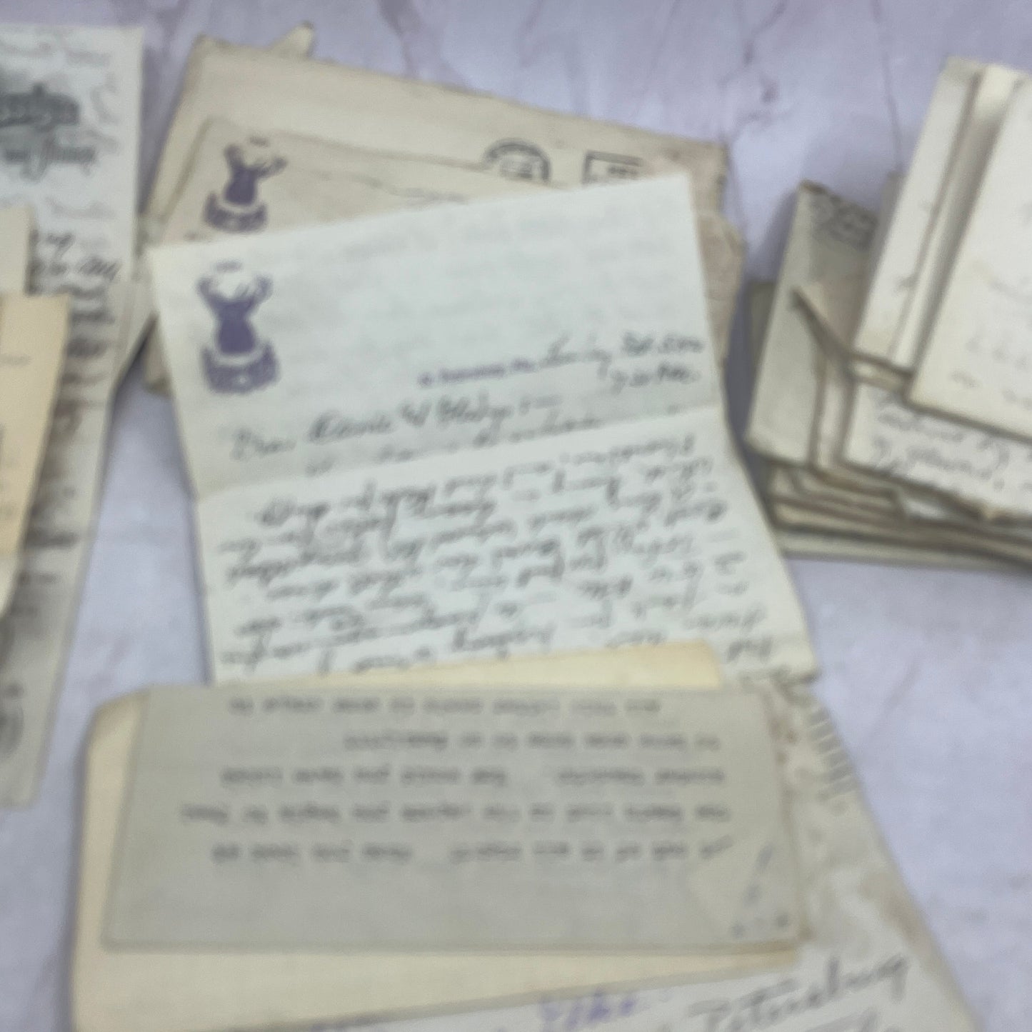 1870-1920s Genealogy Lot Willis R. Russ, Gladys Russ Boston Family Letters TH2