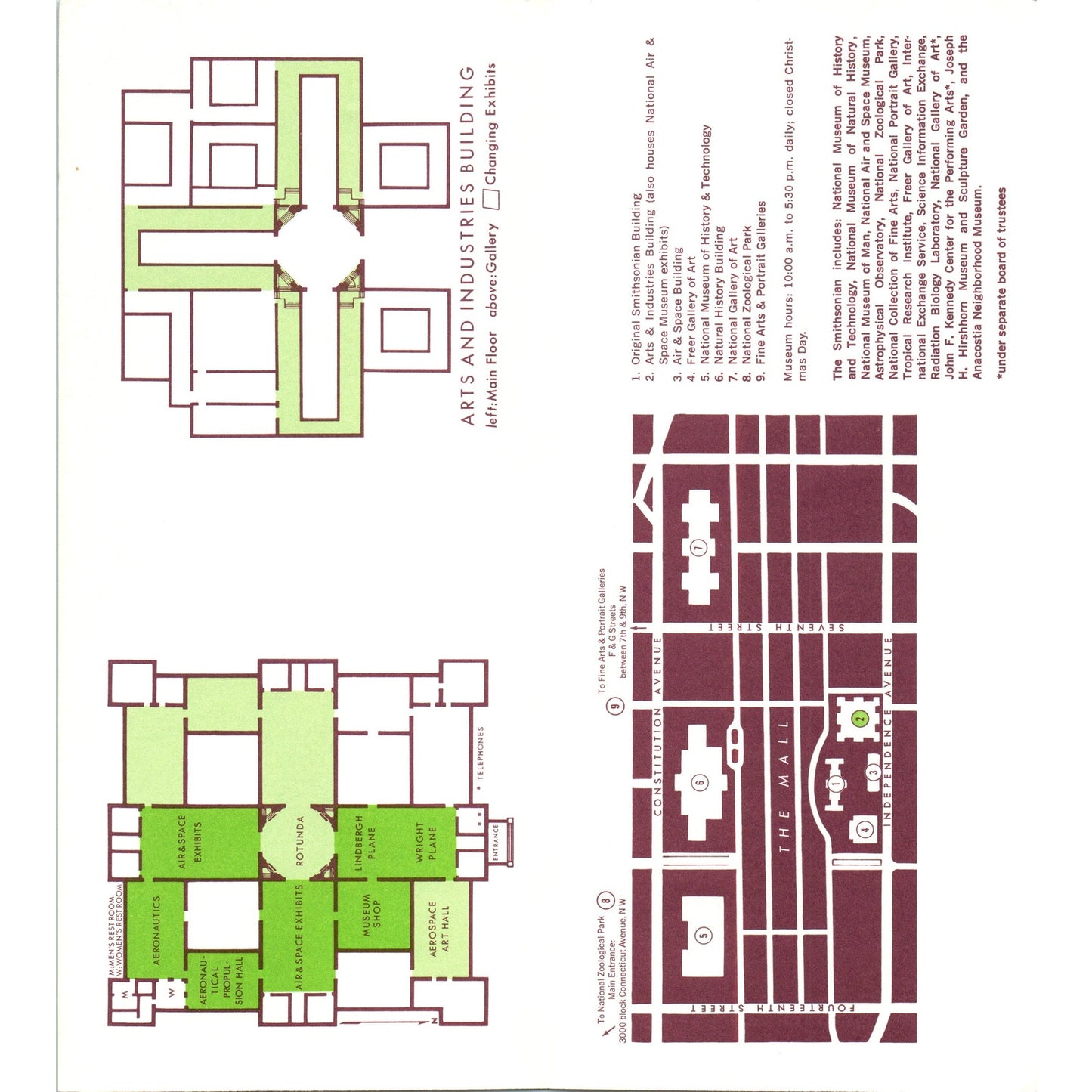 1970s Arts & Industries Building Smithsonian Institution Guide Brochure TF4-BC