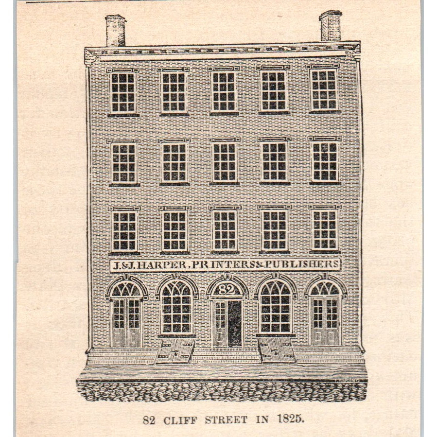 82 Cliff St. 1826 J&J Harper Printers Building 1892 Magazine Ad AK6-M2