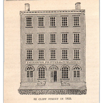 82 Cliff St. 1826 J&J Harper Printers Building 1892 Magazine Ad AK6-M2