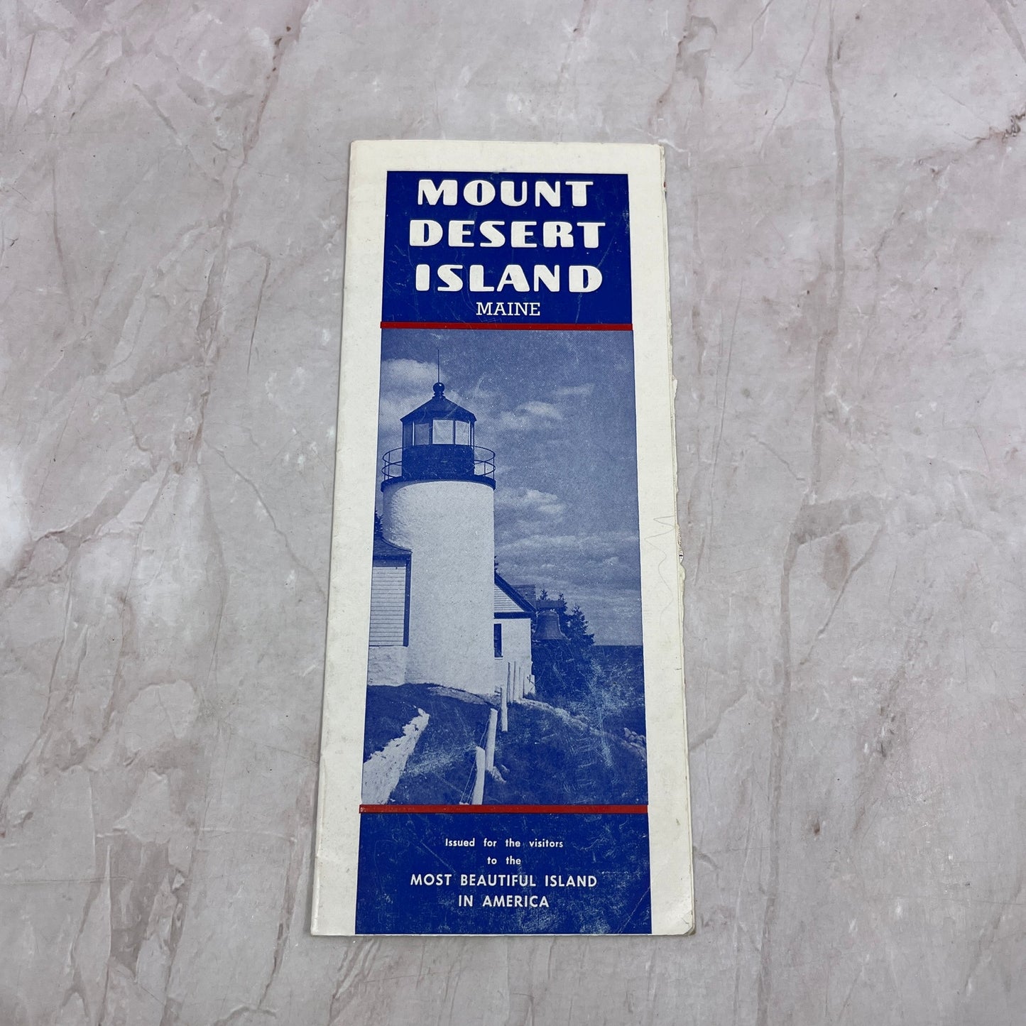 Mount Desert Island Maine Vintage Fold Out Travel Guide and Map TH9-LX1