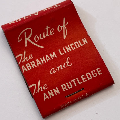 Chicago-St Louis Route of the Abraham Lincoln & Ann Rutledge Matchbook TB8-MB3-4
