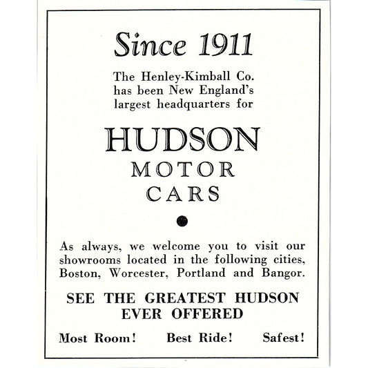 Henley-Kimball Co Hudson Motor Cars New England 1950 Ad AF6-M7