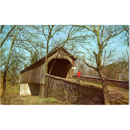 Bucks County Bridge 51 Frankenfield Tinicum Creek Covered Bridge Postcard PC1