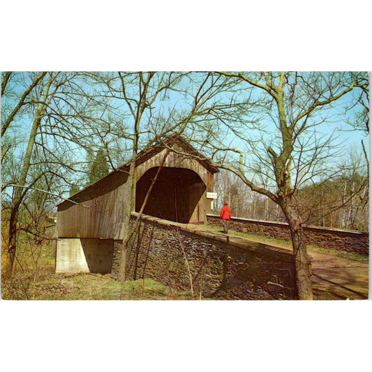 Bucks County Bridge 51 Frankenfield Tinicum Creek Covered Bridge Postcard PC1