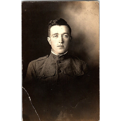 Portrait of Sgt. Eldis O. Bailey Antique Real Photo RPPC Postcard PE14