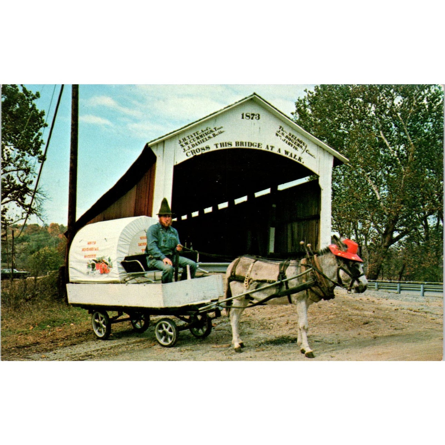 Parke County Indiana 14-61-13 Vintage Covered Bridge Postcard PC14