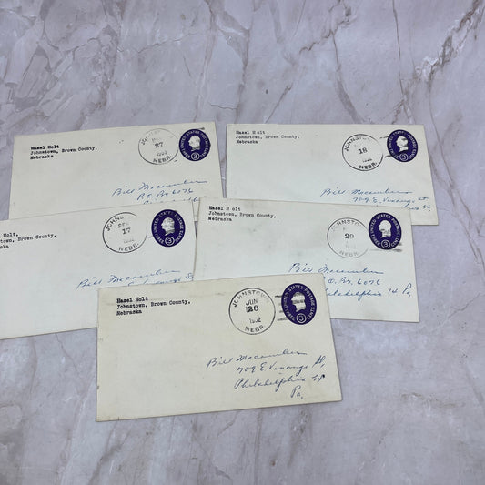 1950s Lot Hazel Holt Johnstown Brown County NE Postal Cover Envelopes L4-4-3