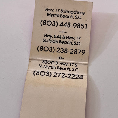 Mr. Sub Sandwich Restaurant Myrtle Beach SC Vintage Matchbook Cover TB6-MB1-10