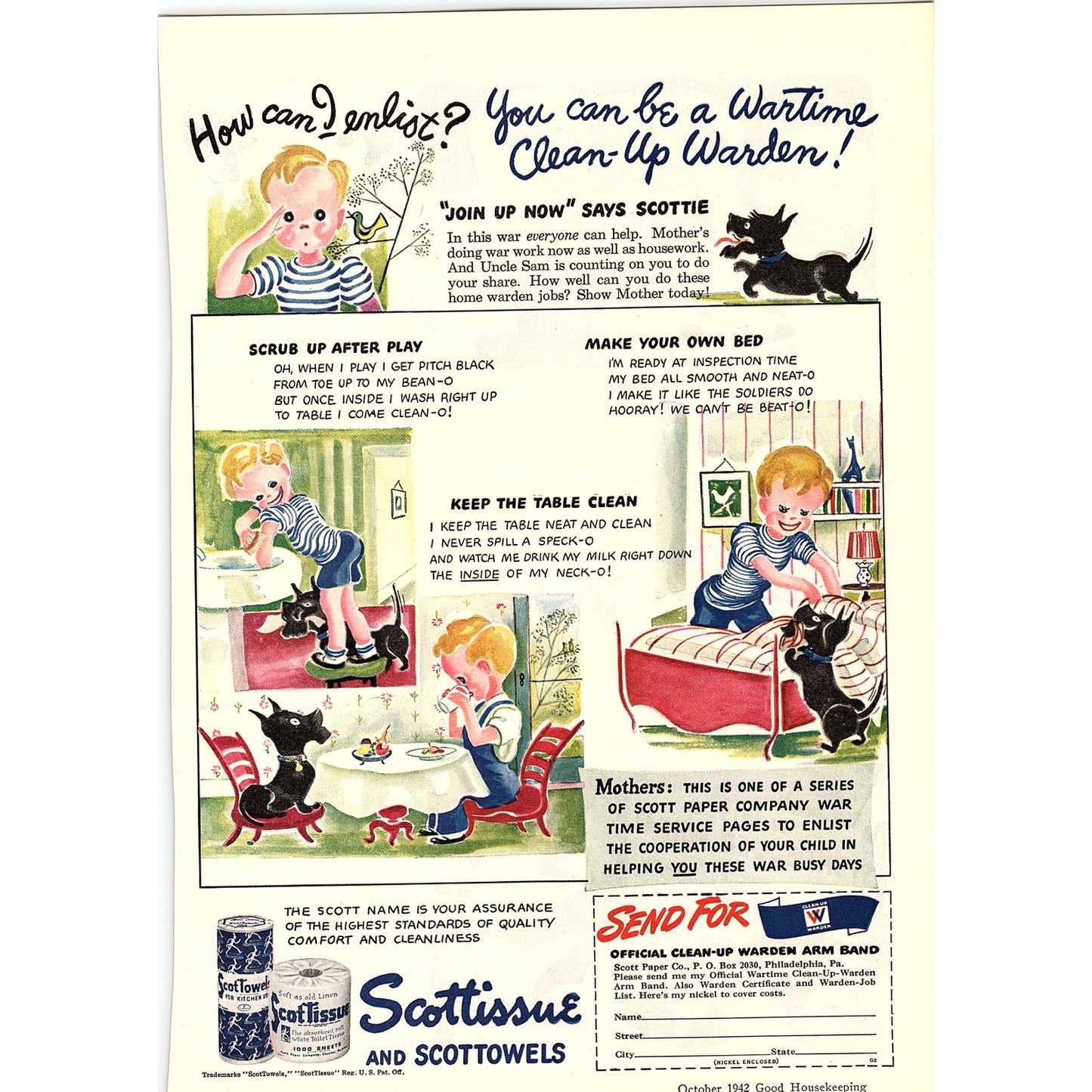 Scottissue and Scottowels Comic Vintage Magazine Ad 8x11 V7