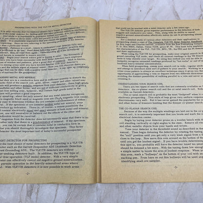 1978 Prospecting with the VLF/TR Metal Detector Leaflet M11