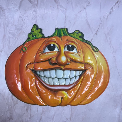 1990s Halloween Pumpkin Jack O Lantern 3D Mold Plastic Beistle 12x15 FL6-11