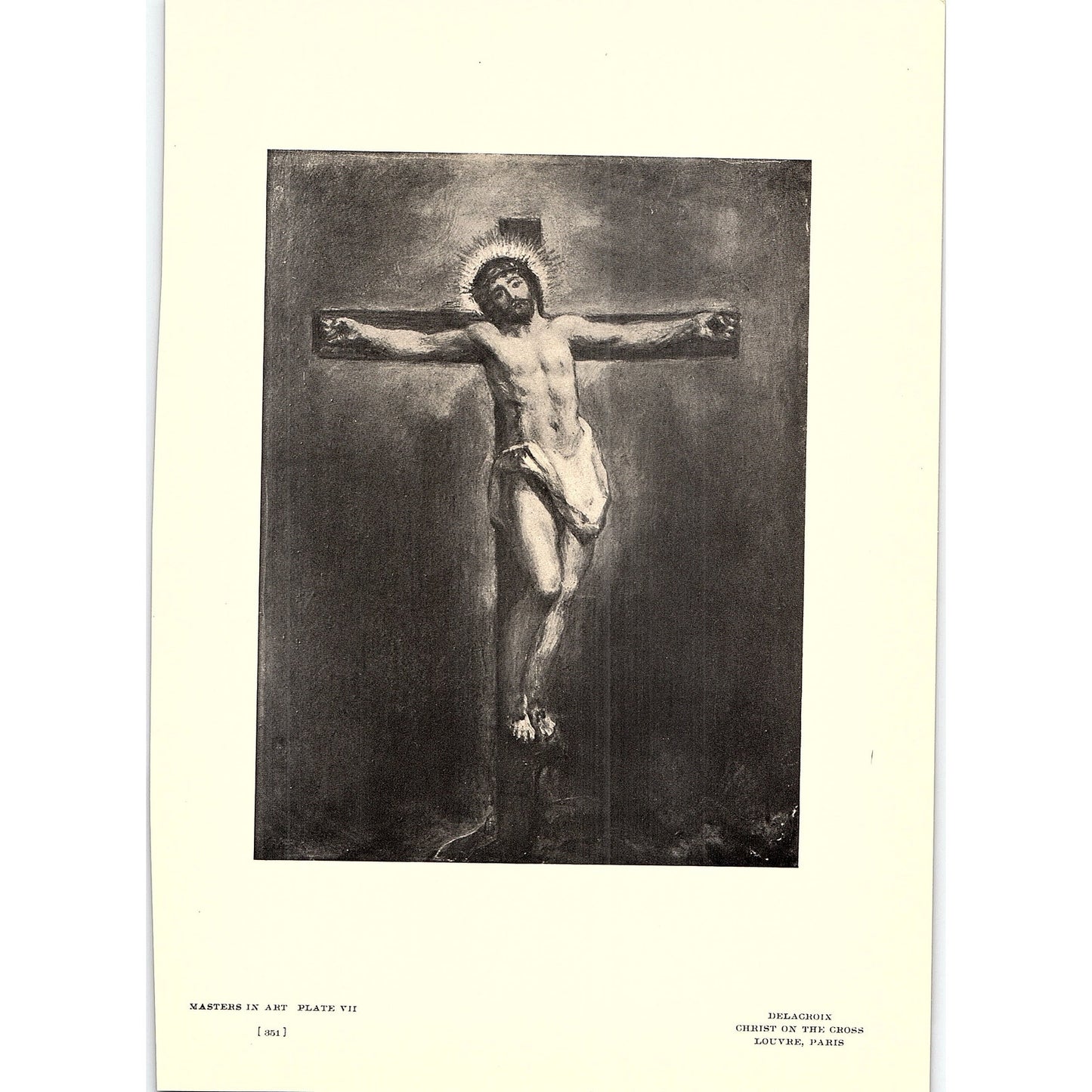 Christ on the Cross - Delacroix - 1907 Litho Art Print AF4-5