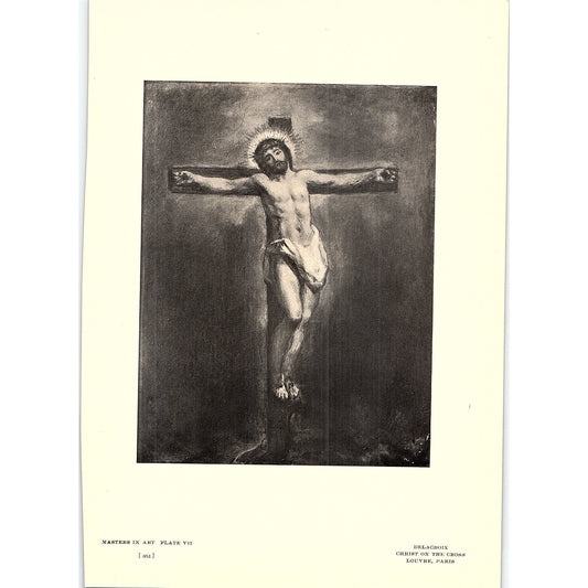 Christ on the Cross - Delacroix - 1907 Litho Art Print AF4-5