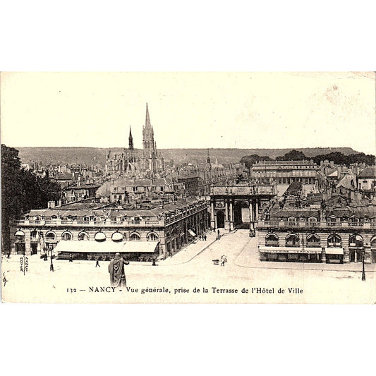 Nancy Vue Prise De La Terrasse De L'Hôtel De Ville French Antique Postcard PE11