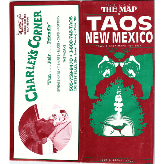 The Map of Taos NM 4th Edition Vintage Fold Out Travel Brochure TH2-TB1