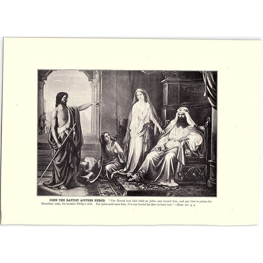 John The Baptist Accuses Herod Vintage Art Print 6x9 V12