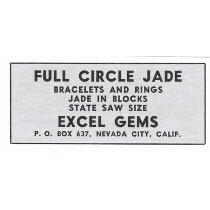 Excel Gems Full Circle Jade Nevada City California 1972 Ad AF8-S6