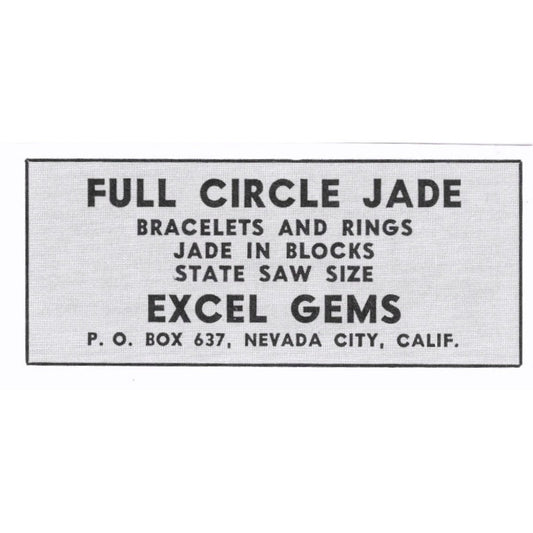 Excel Gems Full Circle Jade Nevada City California 1972 Ad AF8-S6