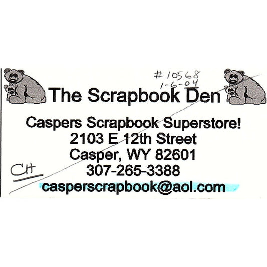 The Scrapbook Den Casper WY Vintage Business Card SC9-B10