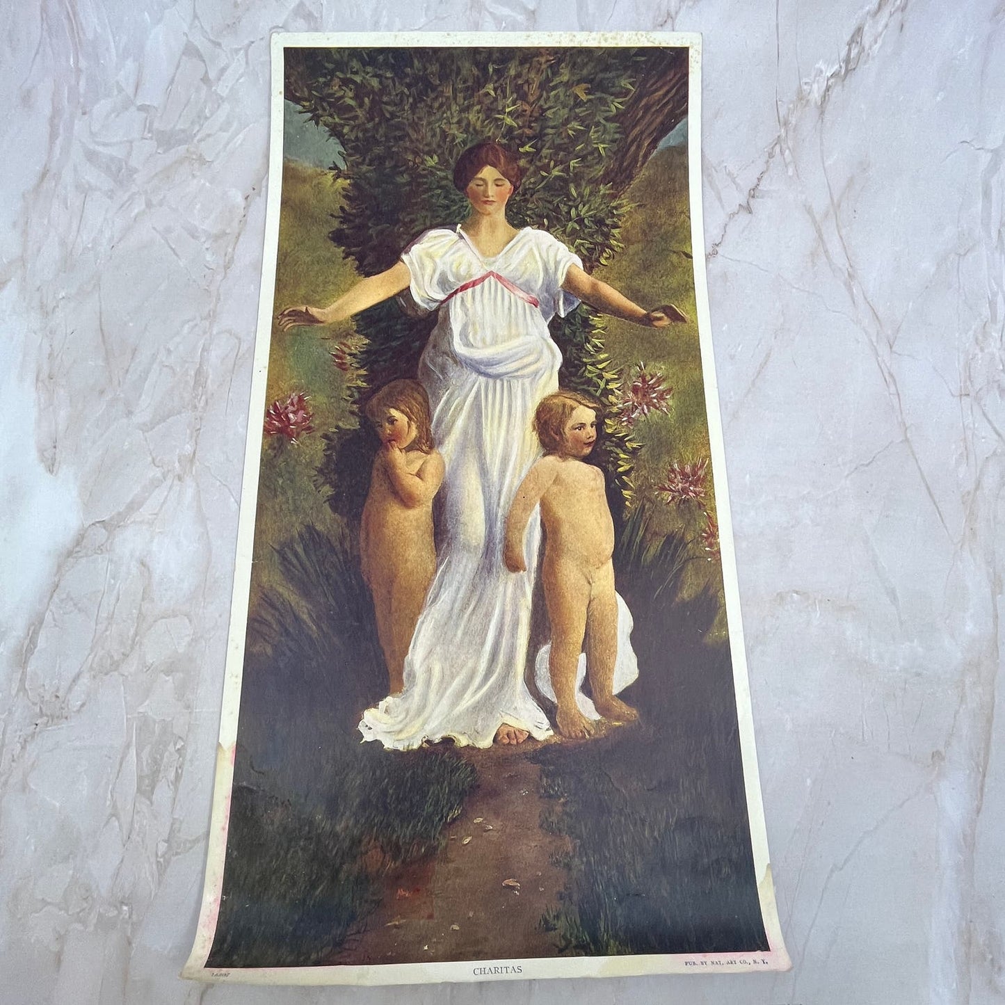 Abbott Handerson Thayer - Caritas Vintage Art Print Lithograph 8.5x16 FL6-4