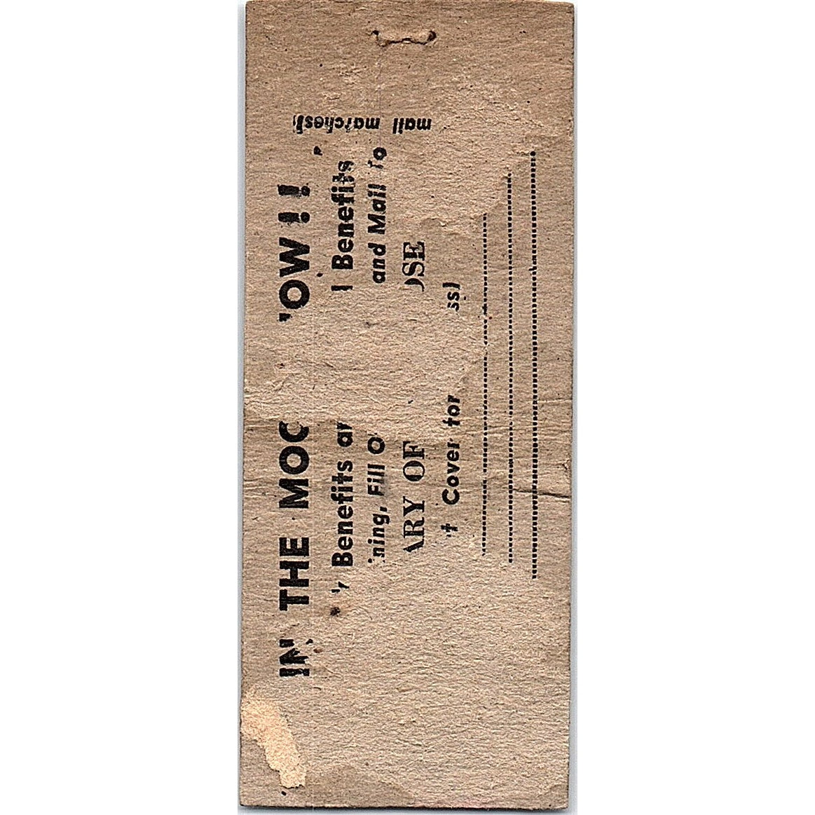 Loyal Order of Moose Lodge No. 505 Duluth MN Vintage Matchbook Cover SF3-Y1