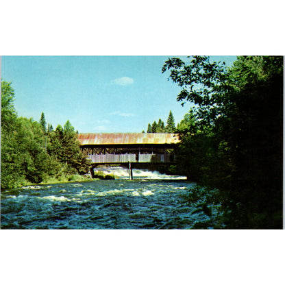 Pittsburg-Clarksville Connecticut River NH Contoocook River Vintage Covered Bridge Postcard PC13
